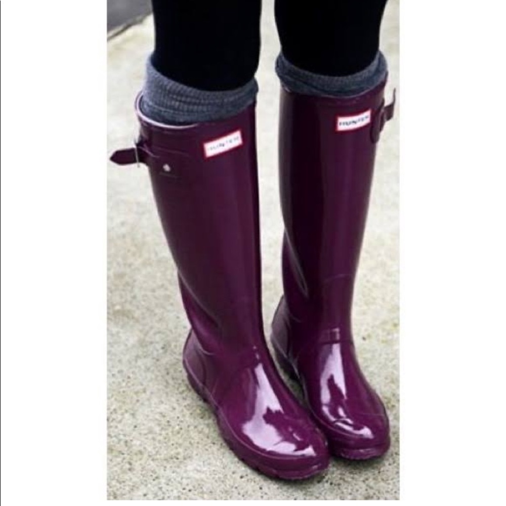 ORIGINAL HUNTER RAIN BOOTS in Plum SIZE 10